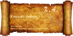 Kaszab Ambos névjegykártya